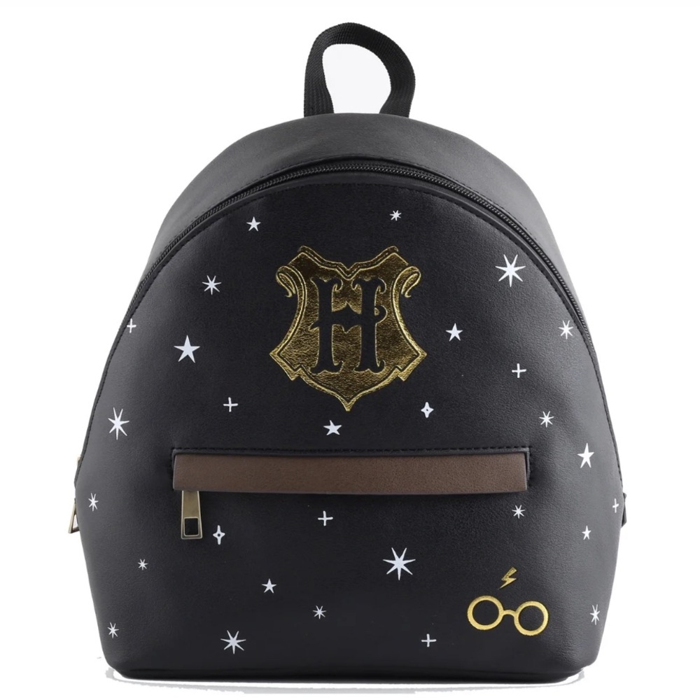 Harry Potter Hogwarts Mini Backpack Bioworld Wizarding World Black Faux Leather